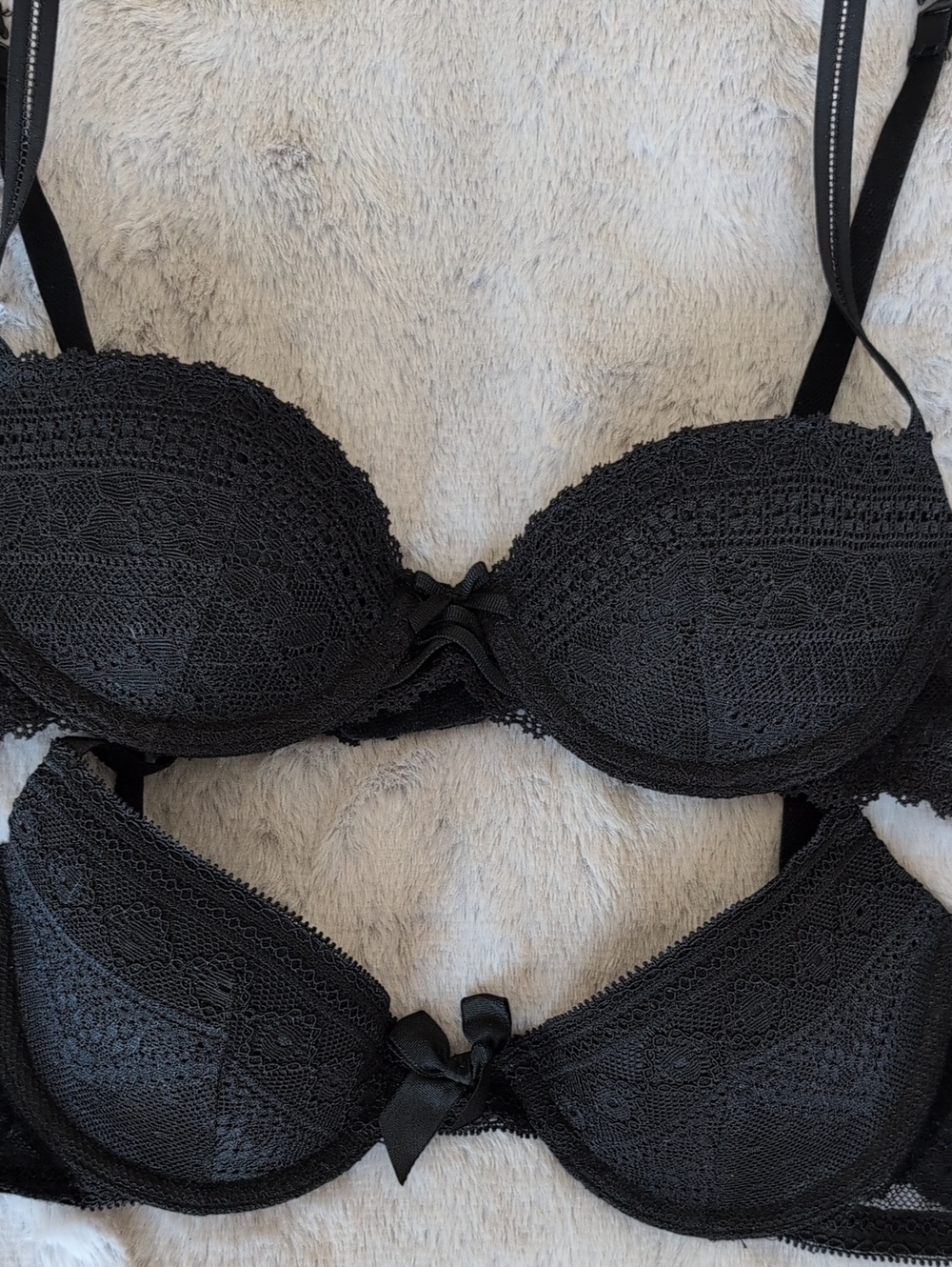 Bundle Of 2 Black Lace Underwire Bra - Elegant Women's Intimates